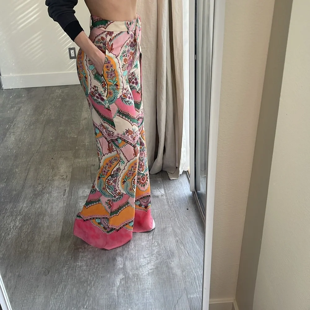 Zara high rise wide leg pant